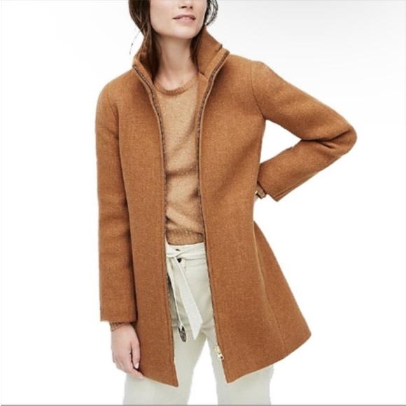 J.Crew Lodge Coat Italian Stadium Wool Heather Acorn - Picture 2 of 7